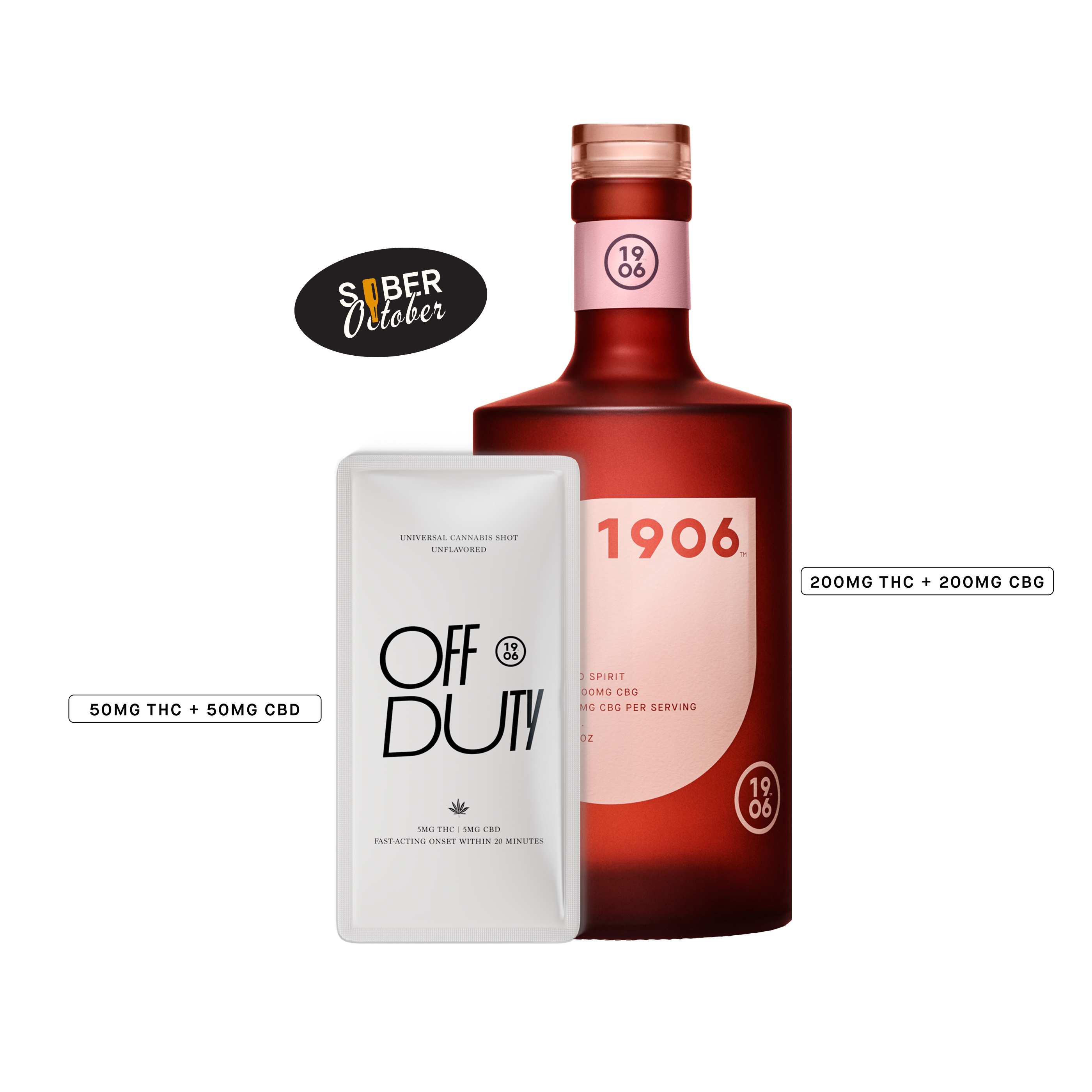 The Open Bar Bundle: 1906 Spirits 750ml bottle and Off Duty packet